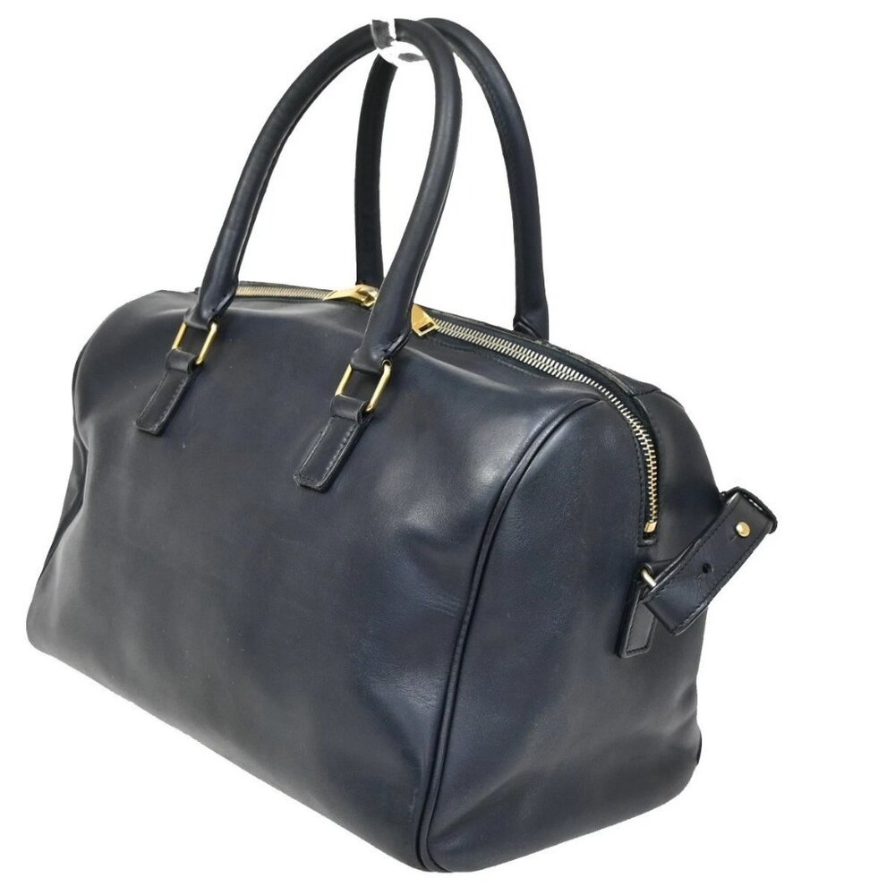 SAINT LAURENT Class Duffle 2way Shoulder Handbag Leather Blue GHW Italy 37ZA042 - Picture 4 of 16